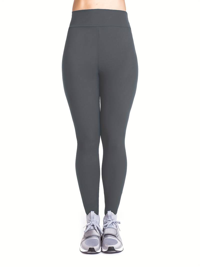 Grey High Waisted Tummy Control Gym Leggings for Women