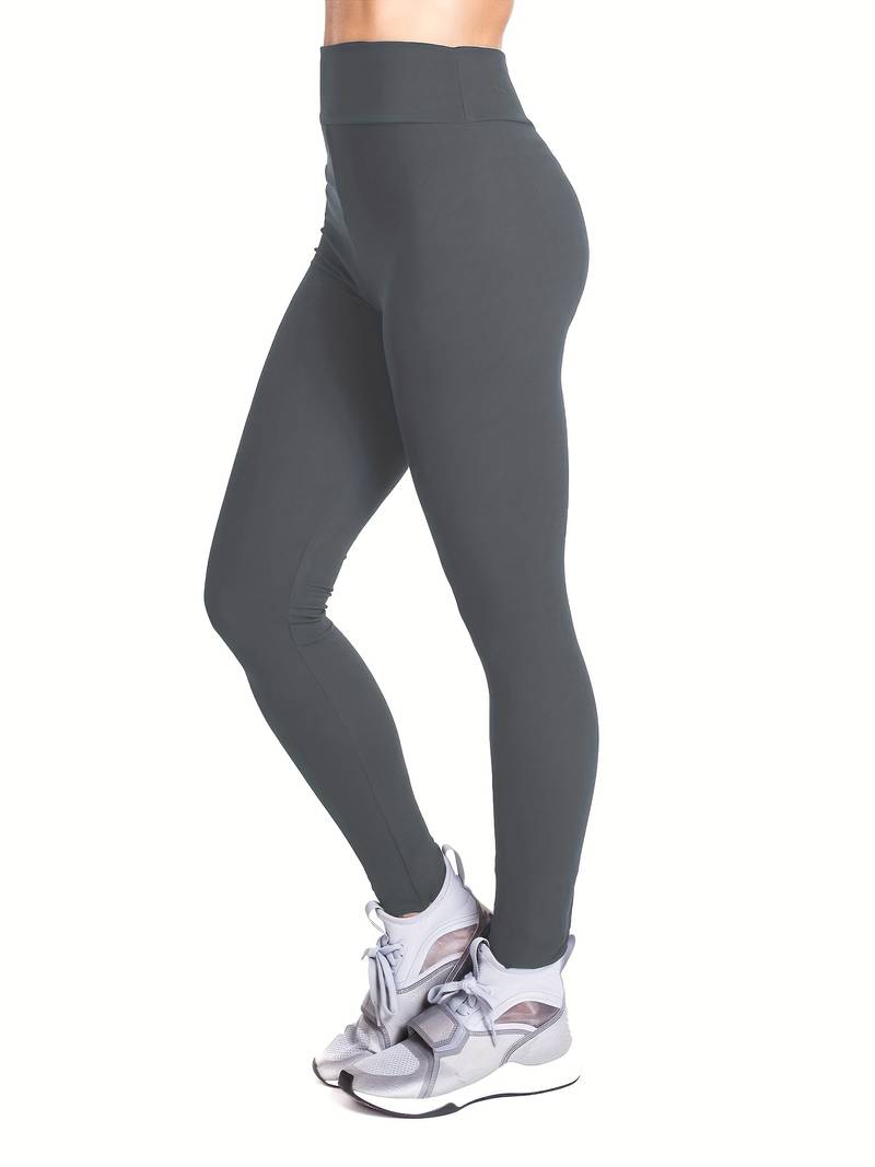 Grey High Waisted Tummy Control Gym Leggings for Women