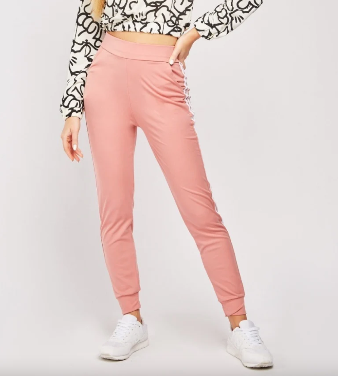 Striped Elasticated Joggers Leggings for Women