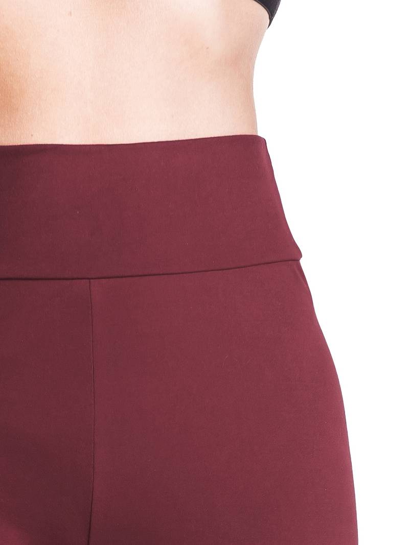 Red Burgundy High Waisted Tummy Control Gym Leggings for Women