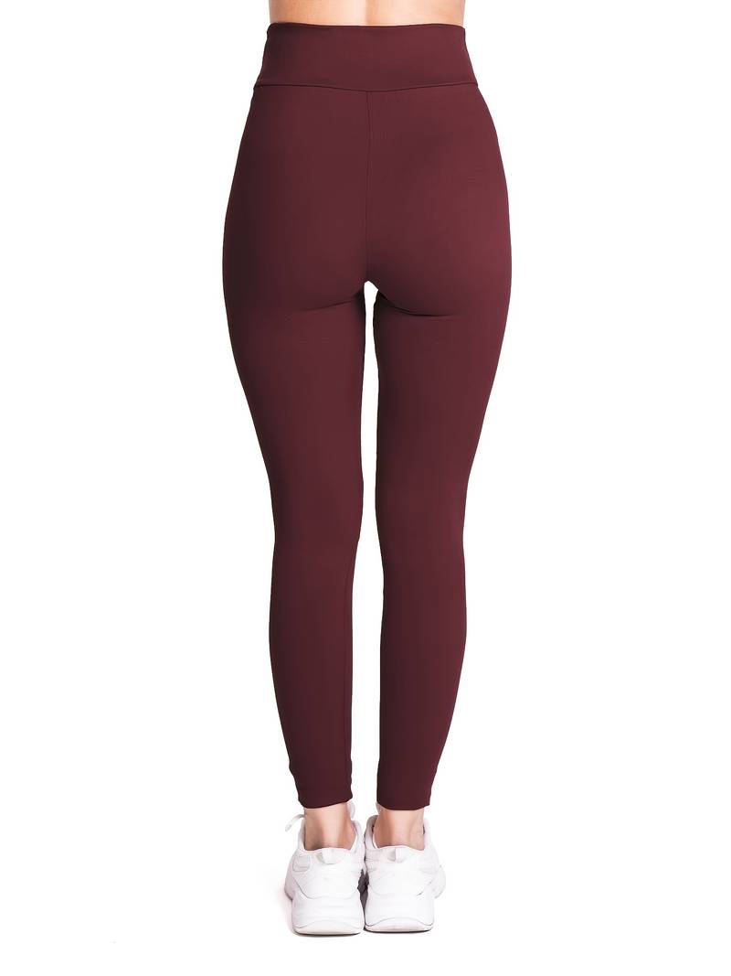 Red Burgundy High Waisted Tummy Control Gym Leggings for Women
