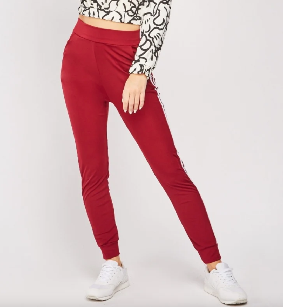 Striped Elasticated Joggers Leggings for Women