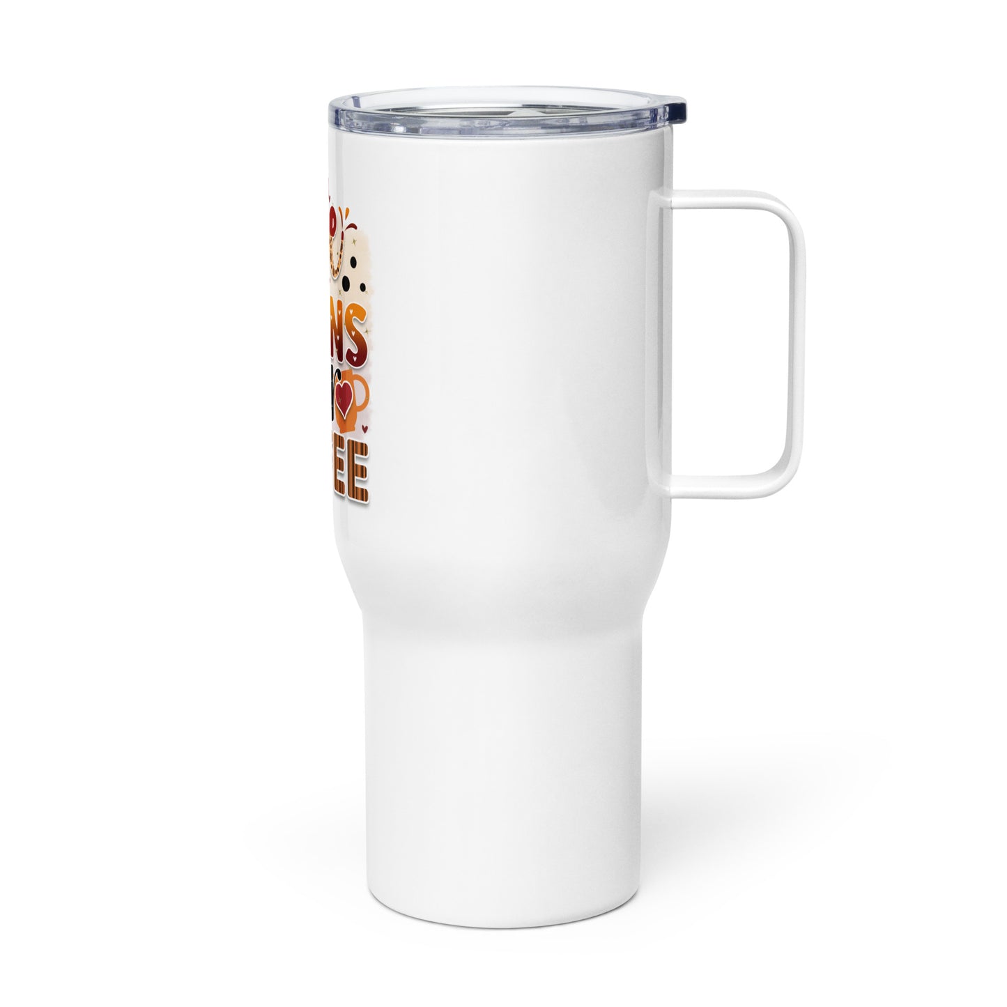 Stainless Steel Insulated Tumbler With Handle and Straws Lid - 25 oz