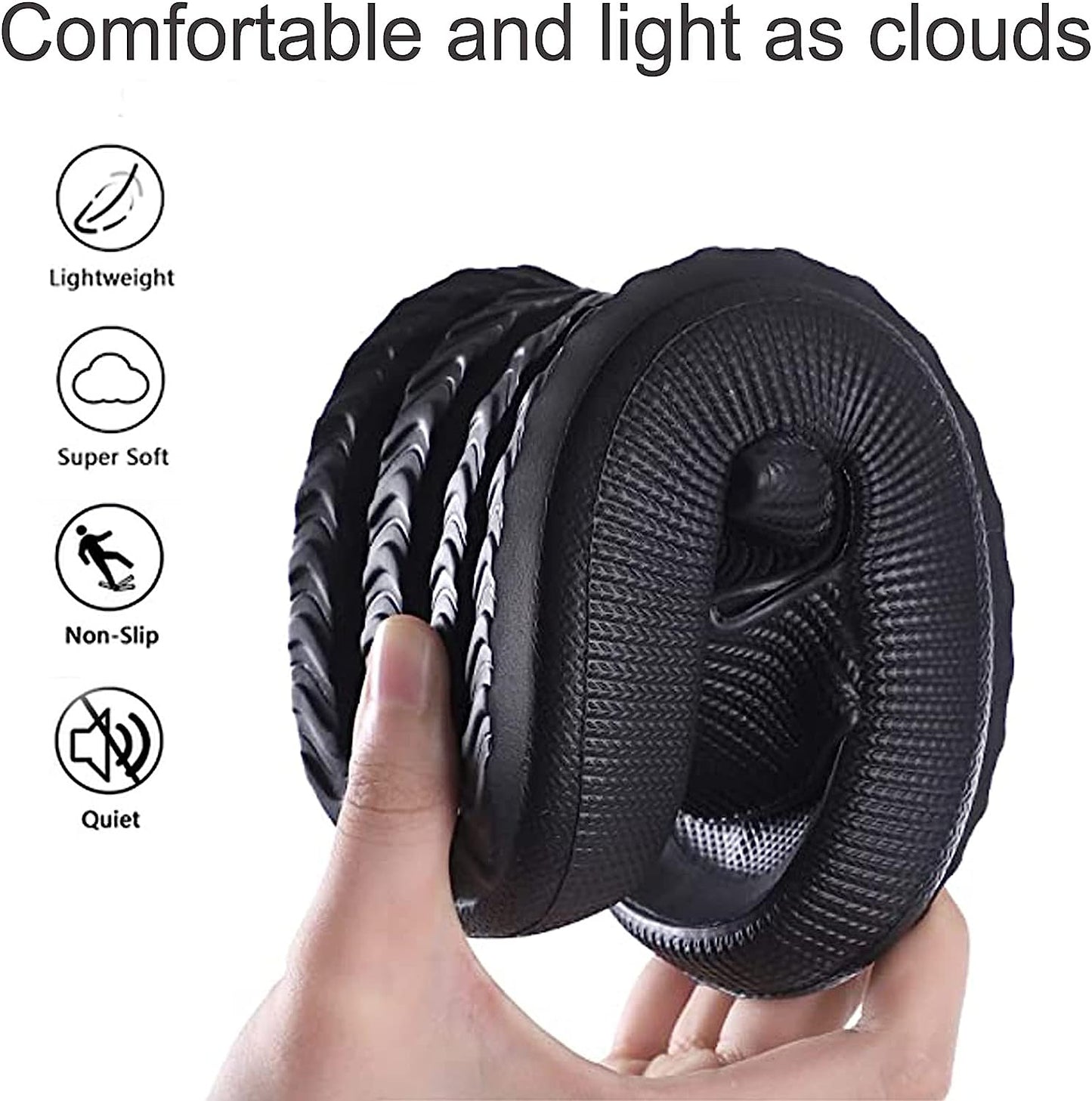 Black Slippers Pillow Cloud Sliders for Women Plus Foot Massage Roller