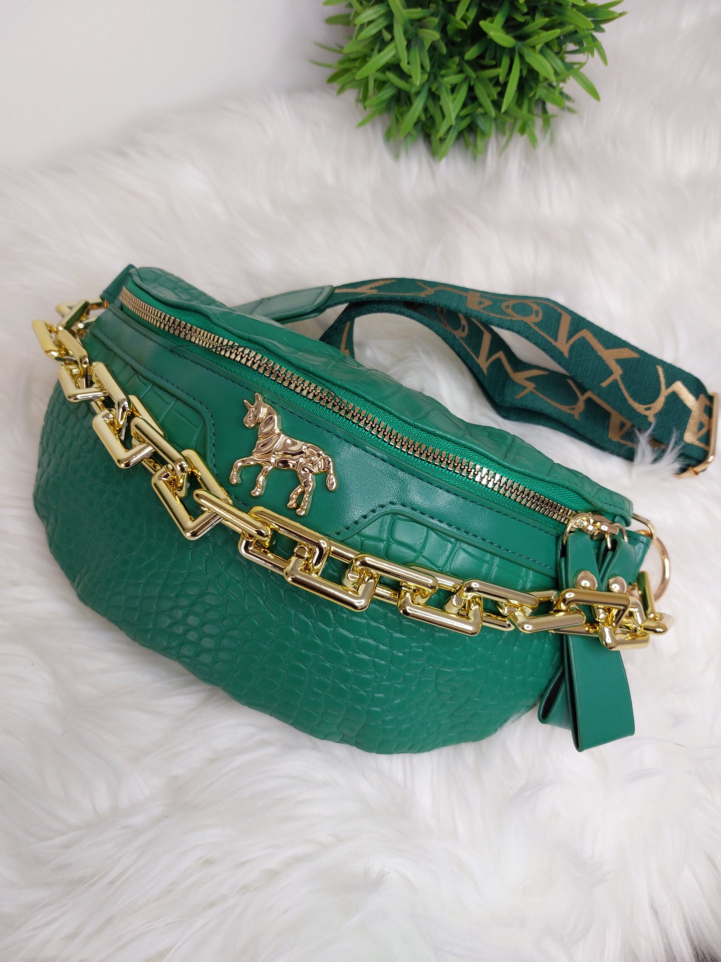 Small Crossbody Leather Shoulder Bag for Women - Green